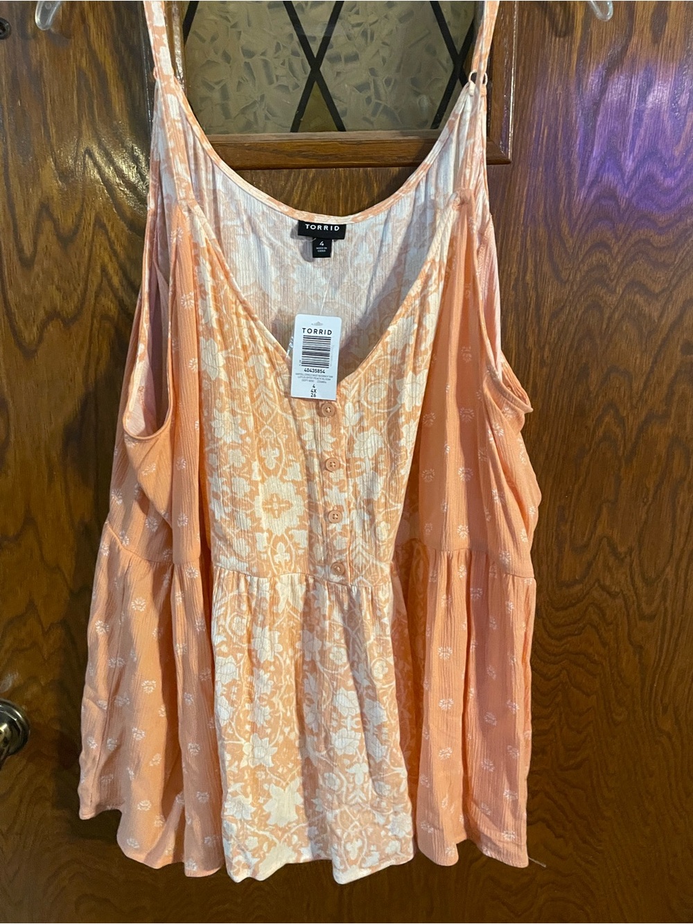 torrid Peach Floral Button-Front Camisole